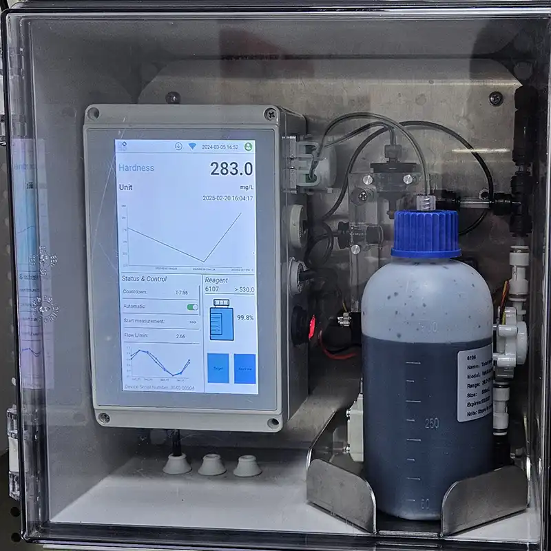 water hardness analyzer with reagent running
